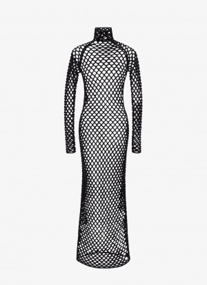 Black Women's Alaia Cage Knit Tube Dress Singapore | K7J-4584