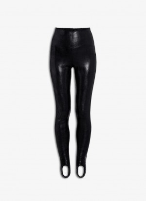 Black Women's Alaia Coated Leggings Singapore | Q2D-0917