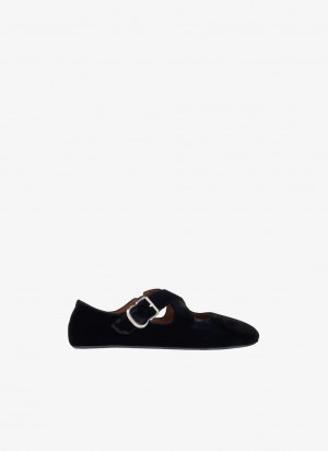 Black Women's Alaia Criss Cross Ballet Flats Singapore | F7O-5177