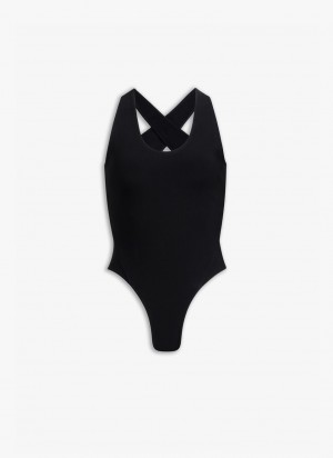 Black Women's Alaia Crossback Body Bodysuits Singapore | E1H-5801