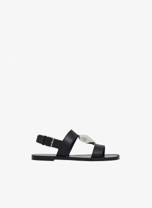 Black Women's Alaia Flat Le Cœur Sandals Singapore | W5T-6148