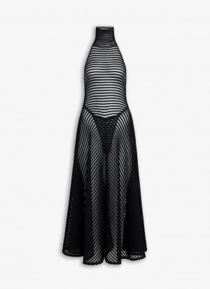 Black Women's Alaia Halter Dress Singapore | B0V-3534