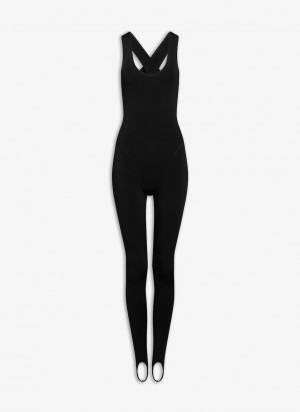 Black Women's Alaia Highshine Cross Jumpsuits Singapore | X0Z-0566