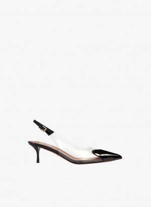 Black Women's Alaia Le Cœur Slingbacks Pumps Singapore | E8G-7032