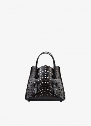 Black Women's Alaia Mina 16 Tote Bags Singapore | K9I-7185