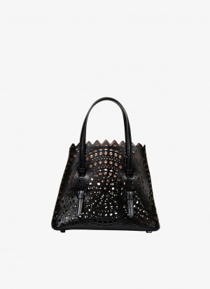 Black Women's Alaia Mina 20 Tote Bags Singapore | Z5G-3732