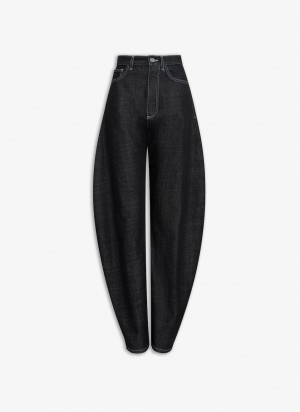 Black Women's Alaia Round Denim Pants Singapore | F4C-5941