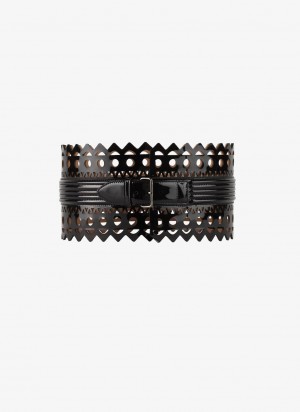 Black Women's Alaia Small Corset Belts Singapore | F3M-4093