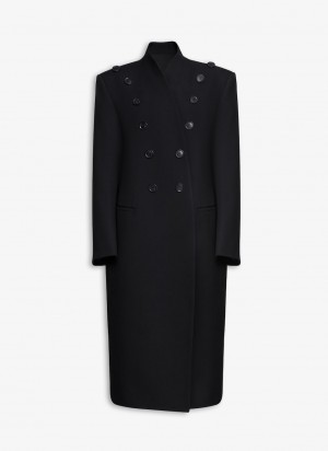 Black Women's Alaia Wool Large Coats Singapore | R1D-8754