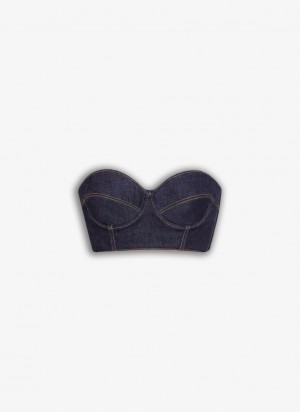 Blue Women's Alaia Bustier Bra Tops Singapore | L1G-8838