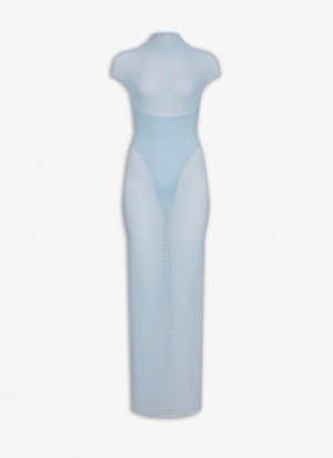 Blue Women's Alaia Sculpting Corset Dress Singapore | B2M-8516