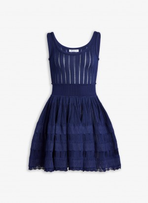 Blue Women's Alaia Shiny Crinoline Dress Singapore | T0A-0916