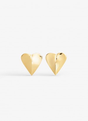 Gold Women's Alaia Heart Earrings Singapore | E3J-9658