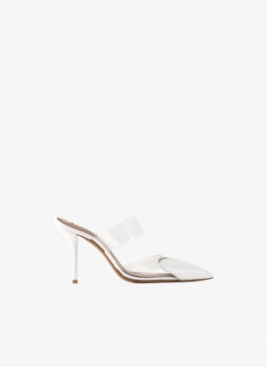 Optic White Women's Alaia Le Cœur Mules Singapore | U3E-1542