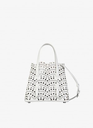 Optic White Women's Alaia Mina 20 Tote Bags Singapore | F2C-2105