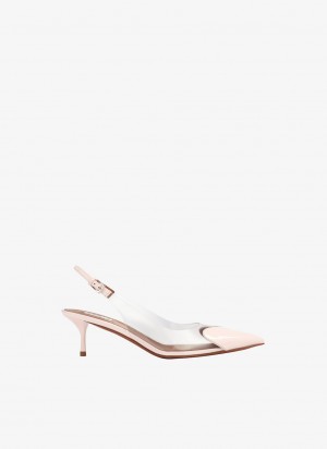 Pink Women's Alaia Le Cœur Slingbacks Pumps Singapore | R1K-7932