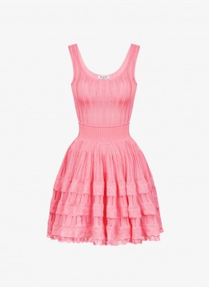 Pink Women's Alaia Shiny Crinoline Dress Singapore | E8L-3304