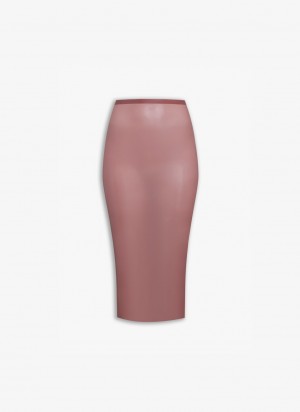 Rose Women's Alaia Latex Pencil Skirts Singapore | M2S-0834