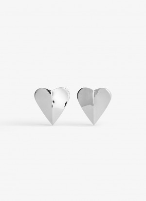 Silver Women's Alaia Heart Earrings Singapore | Q1I-4872