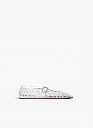 White Women's Alaia Ballet Flats Singapore | U1K-7794