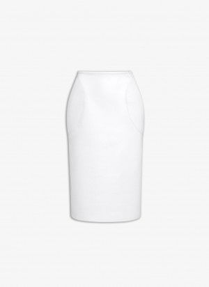 White Women's Alaia Pencil Skirts Singapore | M5N-0424