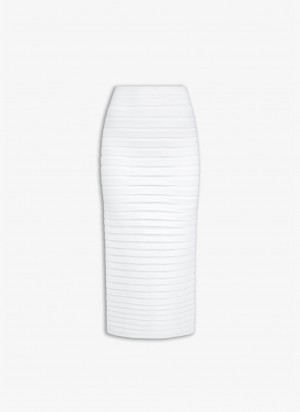 White Women's Alaia Pencil Skirts Singapore | V7L-1791