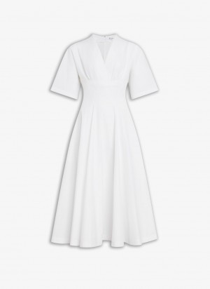 White Women's Alaia Poplin Dress Singapore | O4U-0040