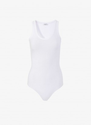 White Women's Alaia Tank Body Bodysuits Singapore | D0X-9745