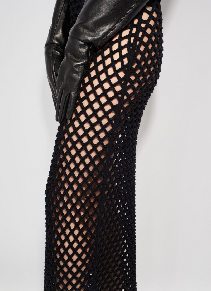 Black Women's Alaia Cage Knit Tube Dress Singapore | K7J-4584