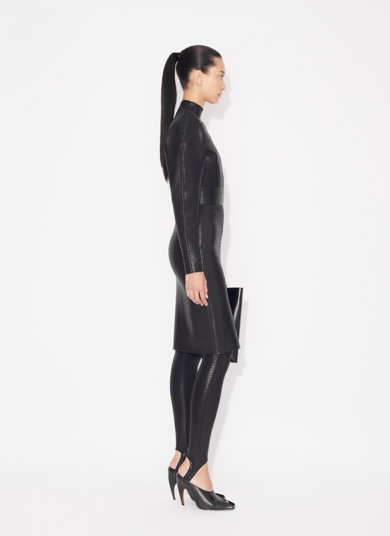 Black Women's Alaia Coated Leggings Singapore | Q2D-0917