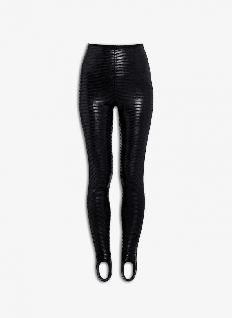 Black Women\'s Alaia Coated Leggings Singapore | Q2D-0917