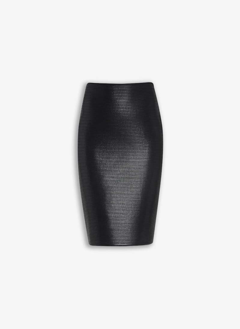 Black Women\'s Alaia Coated Pencil Skirts Singapore | D2W-3135