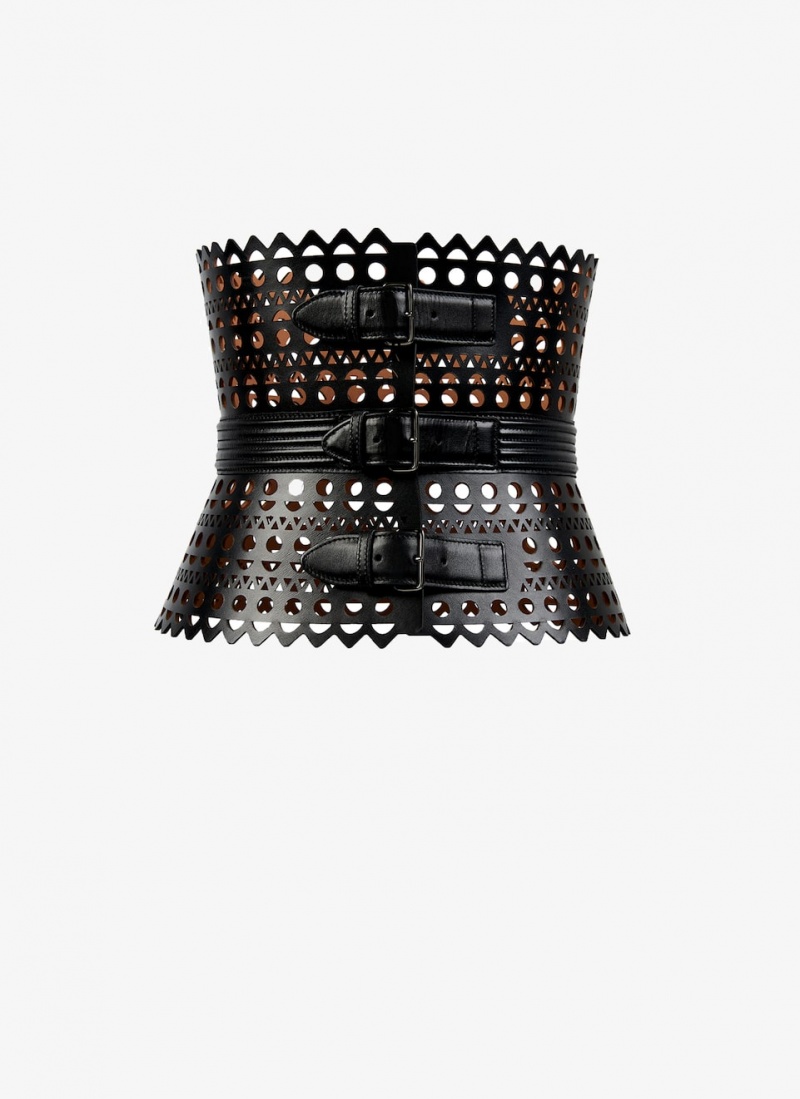 Black Women\'s Alaia Corset Belts Singapore | F2N-3101