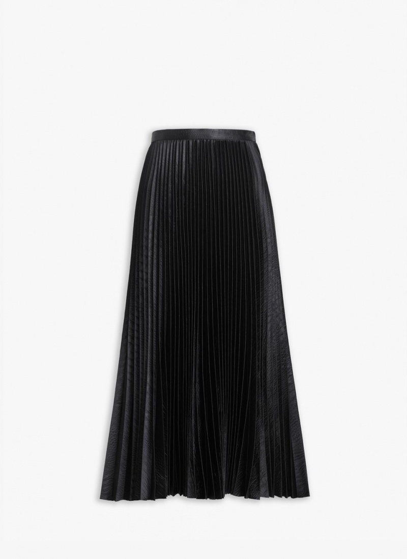 Black Women\'s Alaia Crocodile Satin Midi Skirts Singapore | D7B-0890