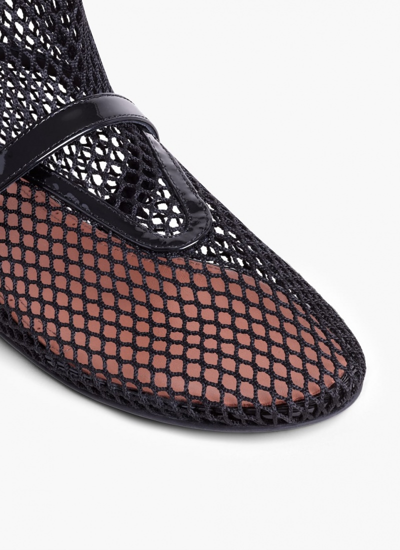 Black Women's Alaia Fishnet High Ballet Flats Singapore | U3X-6528