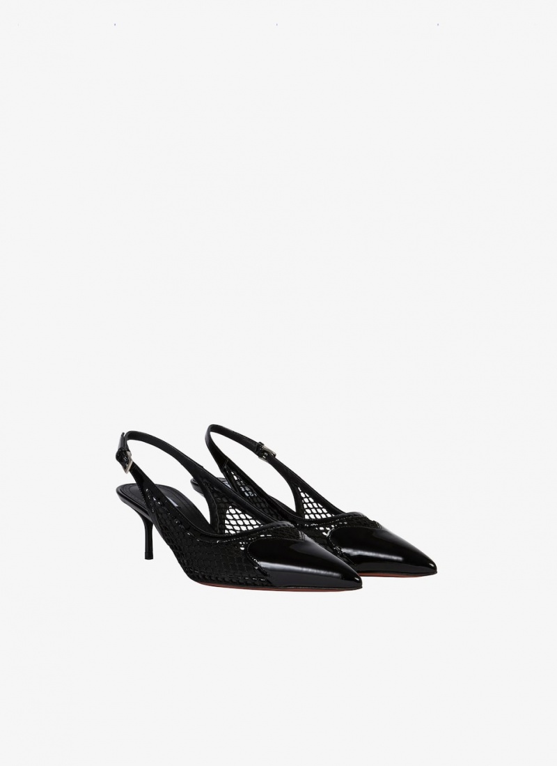 Black Women's Alaia Heart Slingbacks Pumps Singapore | S0G-5154