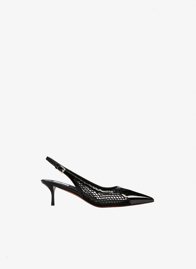 Black Women\'s Alaia Heart Slingbacks Pumps Singapore | S0G-5154