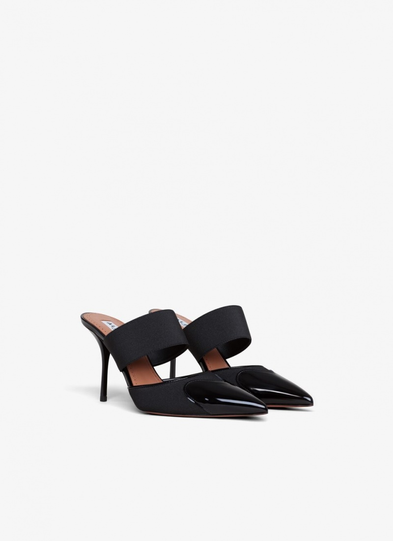 Black Women's Alaia Le Cœur Mules Singapore | J5F-9141