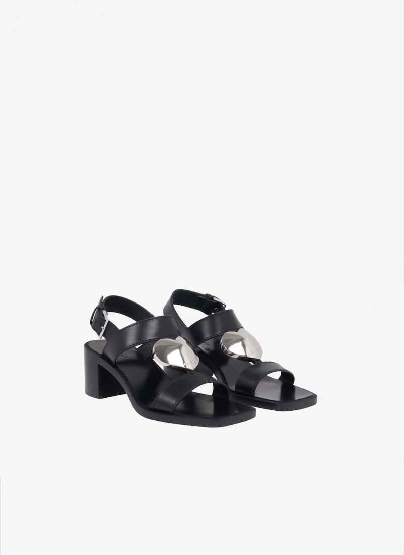 Black Women's Alaia Le Cœur Sandals Singapore | D4T-4811