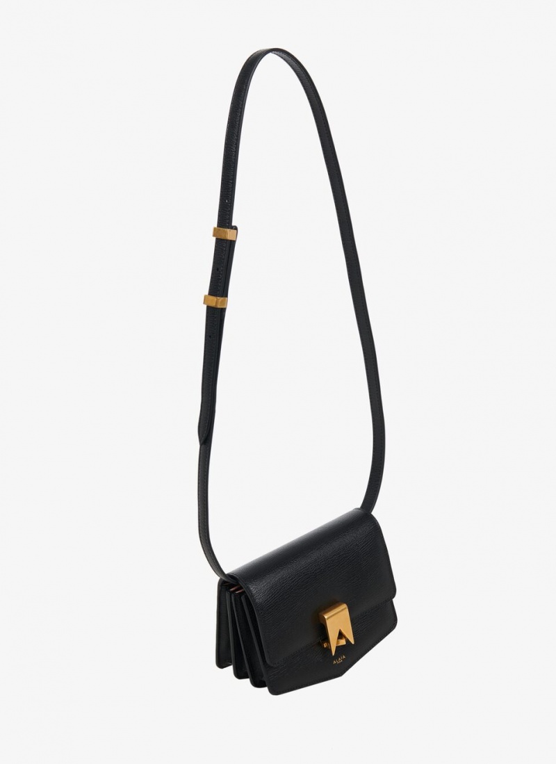 Black Women's Alaia Le Papa Small Shoulder Bags Singapore | S4E-2494