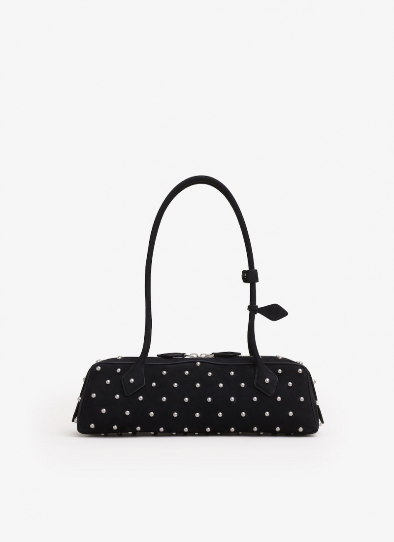 Black Women's Alaia Le Teckel Medium Shoulder Bags Singapore | N3Z-4500