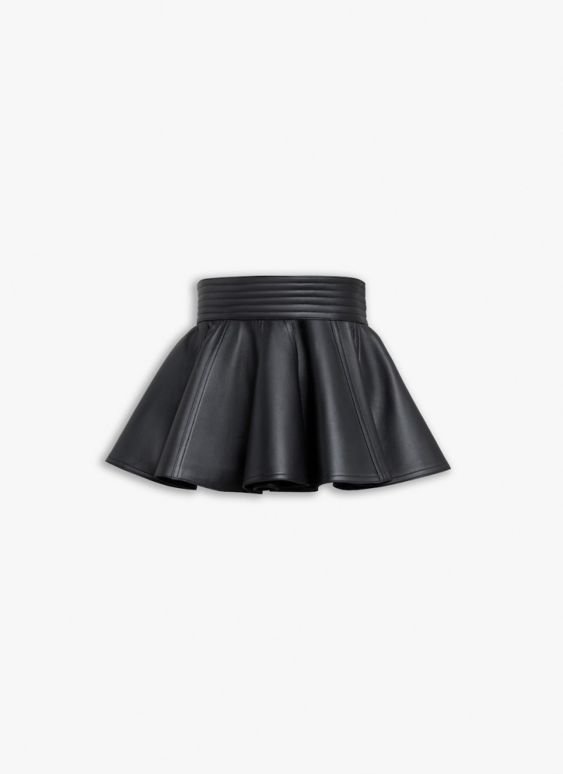 Black Women\'s Alaia Leather Belt Skirts Singapore | F9X-3273