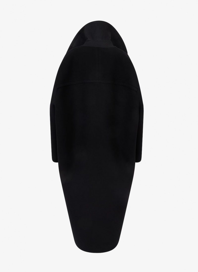 Black Women's Alaia Maxi Wool Coats Singapore | B5I-8834