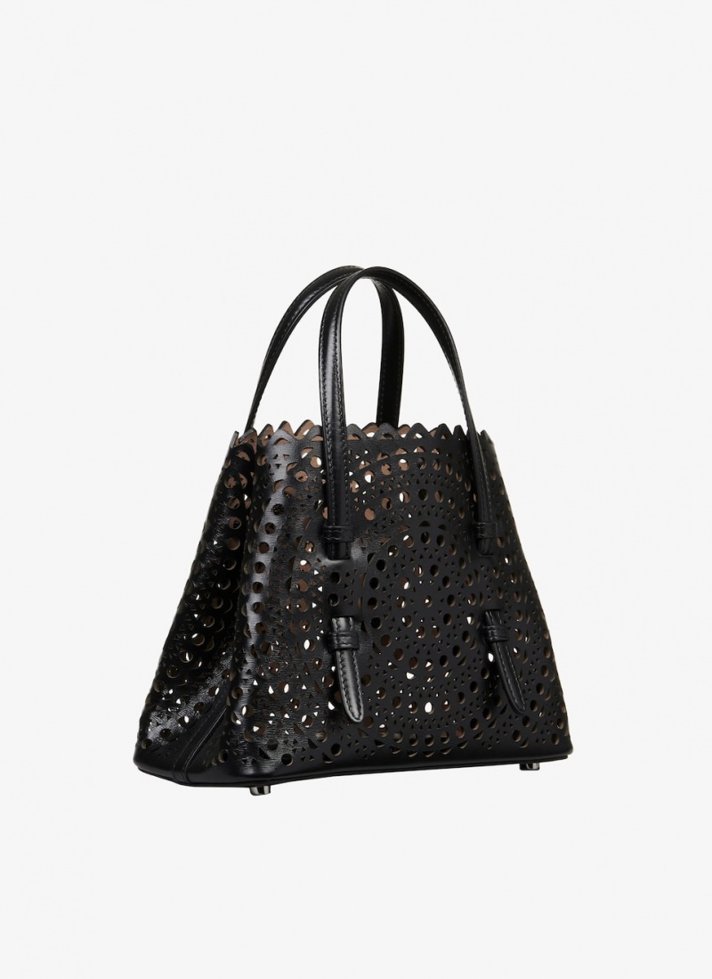 Black Women's Alaia Mina 25 Tote Bags Singapore | B8M-3862