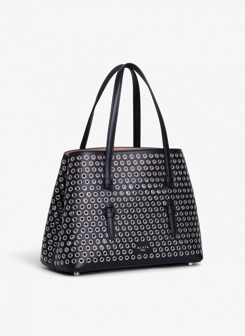 Black Women's Alaia Mina 25 Tote Bags Singapore | X4F-3024