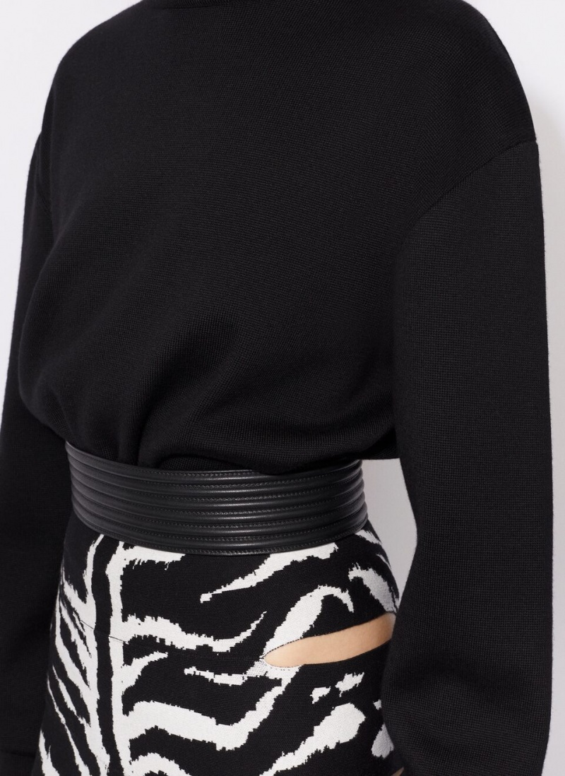 Black Women's Alaia Oversize Jumper Sweaters Singapore | K2G-3529