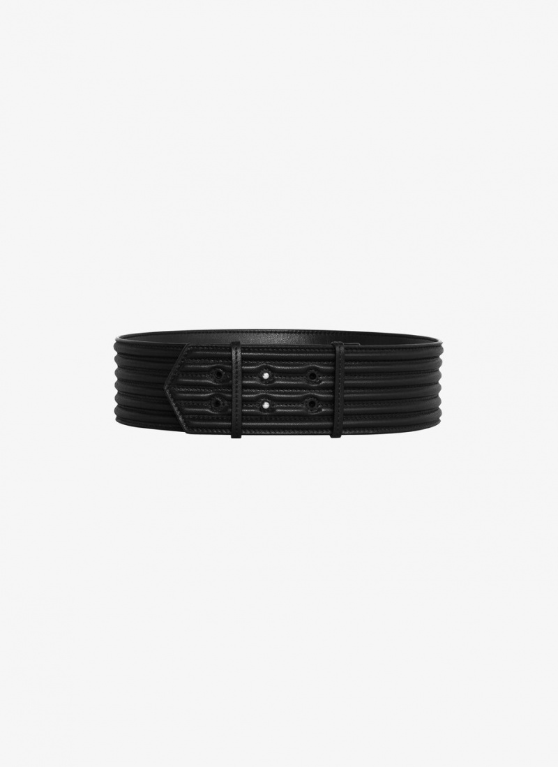 Black Women's Alaia Padded Belts Singapore | F4N-9363