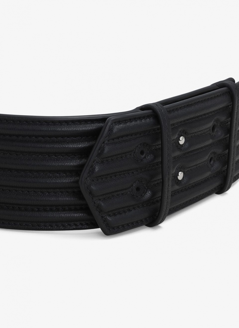 Black Women's Alaia Padded Belts Singapore | F4N-9363