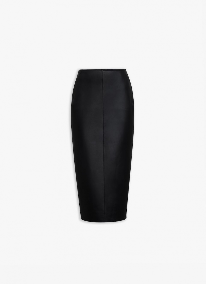 Black Women\'s Alaia Pencil Leather Skirts Singapore | V9L-0129