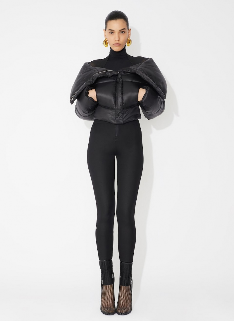 Black Women's Alaia Puffer Jackets Singapore | M1N-3003